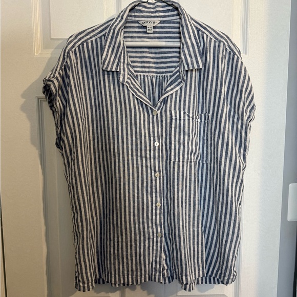 Orvis Tops - Orvis Blue Striped Women’s Shirt